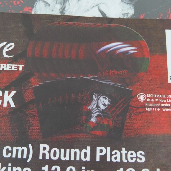 A Nightmare on Elm Street Freddy Krueger Party Pack Paper Plates Napkins Horror - Picture 4 of 8